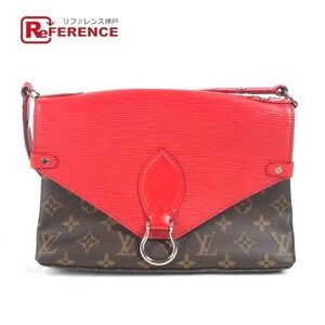 Louis Vuitton Epi Monogram Saint Michel Crossbody Flap Bag Coquelicot Red